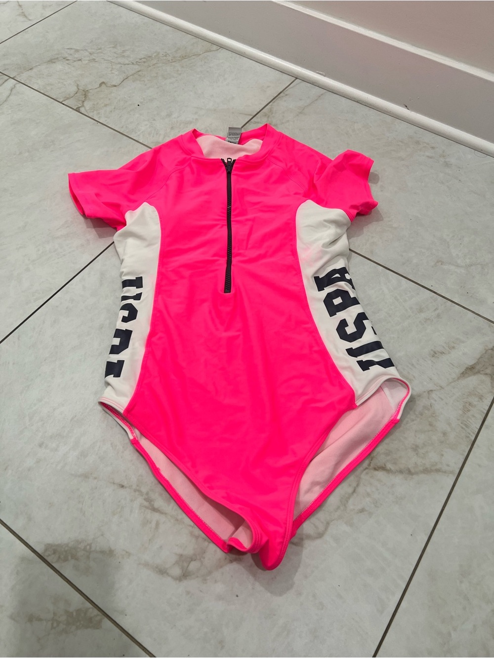US POLO ASSN Hot Pink One Piece Swimsuit Size Large